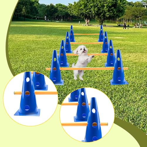 Dog Agility Hurdle Cone Set Soccer Agility Pole Professional Field Warning Rod