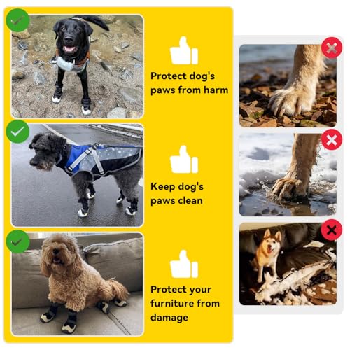Dog Boots for Small to Large Breed, Waterproof Paw Protectors Anti-Slip Dog Winter Shoes with Adjustable Straps, Size 1 - size: Size 1