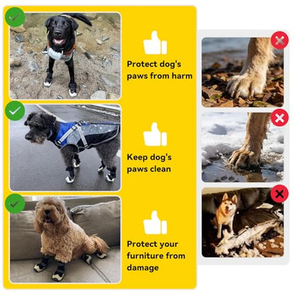 Dog Boots for Small to Large Breed, Waterproof Paw Protectors Anti-Slip Dog Winter Shoes with Adjustable Straps, Size 3 - size: Size 3