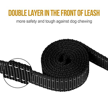 OneTigris Handled No-Pull Dog Walking Leash Long Traffic Leads for Medium to Large Dogs (Black, 6FT) - color: Black, size: 6FT