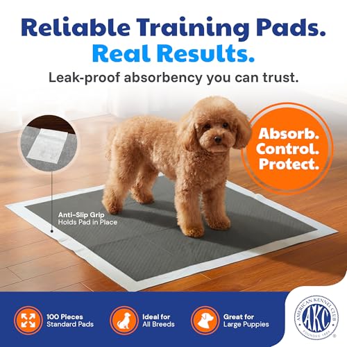 American Kennel Club Carbon-Activated Puppy Training Pads – 100 Count, 22 x 22