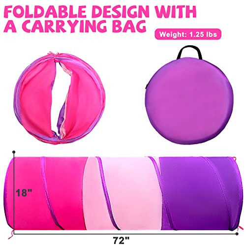 Kids Play Tunnel for Toddlers 1-3, Baby Crawling Toys for 1 2 3 4 Year Old Girl Boy Birthday Gift, 6 Foot Pop Up Tunnel, Indoor Outdoor Toddler Toys for Infant Children or Dog - style: Toddler Tunnel