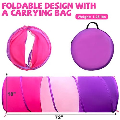 Kids Play Tunnel for Toddlers 1-3, Baby Crawling Toys for 1 2 3 4 Year Old Girl Boy Birthday Gift, 6 Foot Pop Up Tunnel, Indoor Outdoor Toddler Toys for Infant Children or Dog - style: Toddler Tunnel