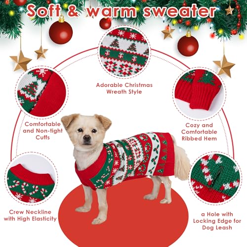 LUBOT NEW Ugly Christmas Sweaters for Puppy Cute Funny Wintertime and Holiday Parties Knitted Pullover Sweater Santa Small Dog Red Gift Small - color: Red Gift, size: Small