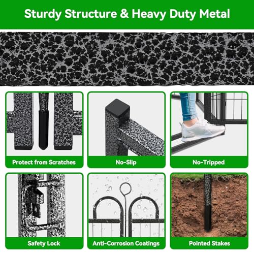 Dog Playpen Outdoor 32 Piece Panels Heavy Duty Dog Fence 40" Height Anti-Rust with Doors Portable for RV Camping Yard, Total 71FT, 406 Sq.ft, Snowy Black - style: 27"W x 40"H