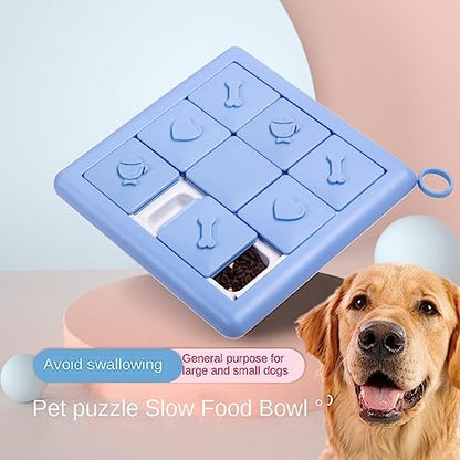 Buyter Dog Puzzle Toys Puppy Food Puzzle Slow Feeder Bow,Interactive Training Treats Dispenser,Aid Pets Digestion and Boredom Relieve (Blue) - color: Blue