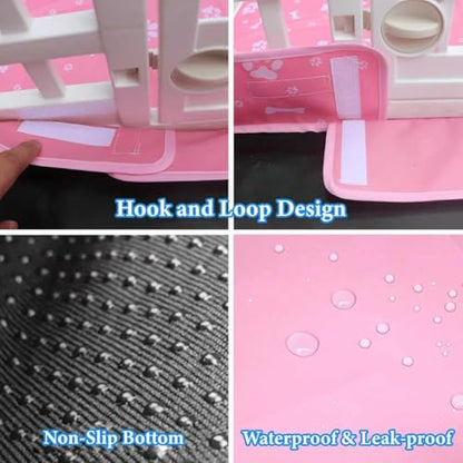 Dog Playpen Bottom Pad fit 36" x 36“ Puppy Playpen(Fence NOT Included),Reusable Pet Training Pads Dog Crate Pad,Waterproof Pet Pads,Whelping Pads,Puppies/Small Dogs,Hoop and Loop Design,Pink Bottom - color: 36"-BOTTOM-PINK