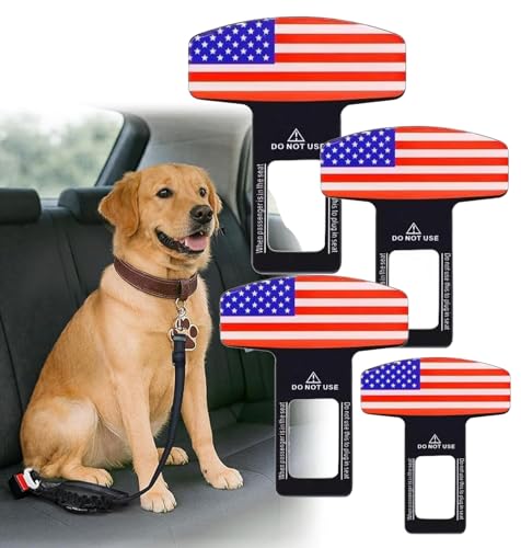 Dog Car Belt, Adjustable Pet Safety Leash, 4 Pack Clips in Durable, Seat Strong, Red