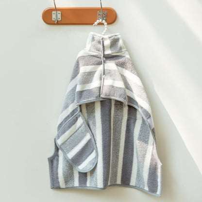 S Size Super Absorbent Dog Bathrobe, Quick-Dry Microfiber Dog Bath Towel for Small Dogs 10-18 lbs, Adjustable Post-Bath Drying Robe with Chest 23.6", Grey - size: S