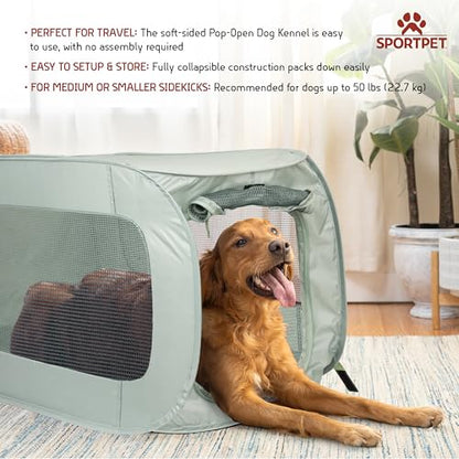 SportPet Designs Soft Sided Pop-Open Kennels, Light Green - color: Light Green