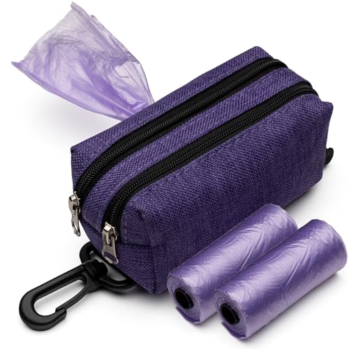 Premium Dog Poop Bag Holder for Leash - Convenient Dog Poop Bag Dispenser with Durable Design - Stylish Accessory for Easy Cleanup - Ideal for Dogs, Puppies, and Outdoor Walks - Purple - color: Purple