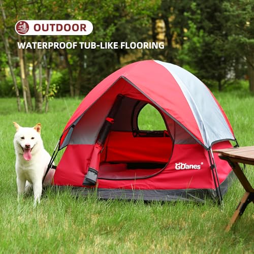 GDanes Red Dog Tent House - Portable Indoor/Outdoor Dog Bed with Soft Pad for Large Dogs, 42 x 42 x 32 Inches - style: Red