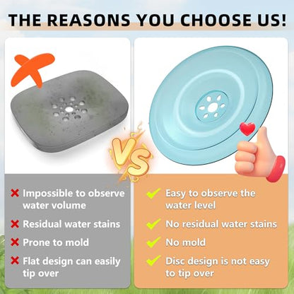 Decflow 1.2Gallon Dog Water Bowl No Spill, 4.5L Large Capacity Spill Proof Dog Bowls with Transparent Floating Disk, No Splash Slow Drinking Dog Bowl for Sloppy Messy Drinkers - color: D-Blue