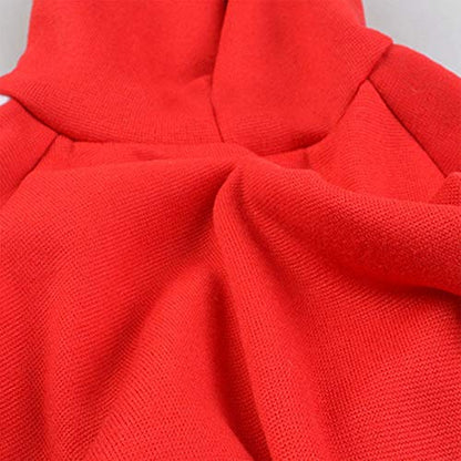 Security Dog Hoodies Clothes Apparel Winter Sweatshirt Warm Sweater Cotton Puppy Hoodie for Small Dog Medium Large Cat Red, S - color: Red, size: Small (Chest girth: 13.4")