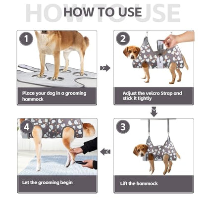 ATESON Dog Grooming Hammock with Nail Clippers/Nail Trimmers, Dog Grooming Harness for Nail Trimming, Pet Grooming Sling Helper for XL Large Dogs - size: XL for X-Large Dogs 95LB