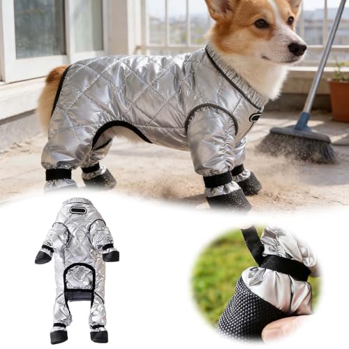 Dog Winter Coat, Waterproof Insulated Full Body Suit with Attached Boots for Small Medium Dogs, Outdoor Reflective Cold Weather Pet Coats (XX-Large) - size: XX-Large