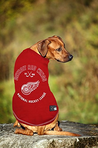 NHL Detroit Red Wings Tee Shirt for Dogs & Cats, X-Small. - Are You A Hockey Fan? Let Your Pet Be An NHL Fan Too! - color: Detroit Red Wings, size: X-Small