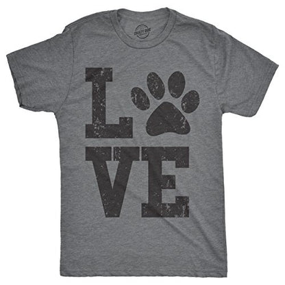 Mens Love Paw T Shirt Cute Adorable Dog Lover Pet Tee for Guys - size: Medium
