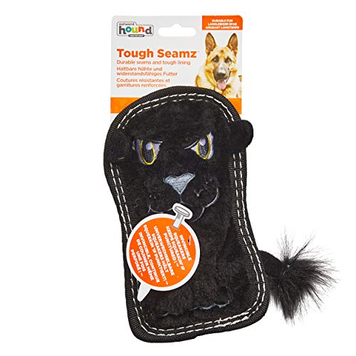 Outward Hound Tough Seamz Panther Plush Dog Toy, Small - color: Panther, size: Small