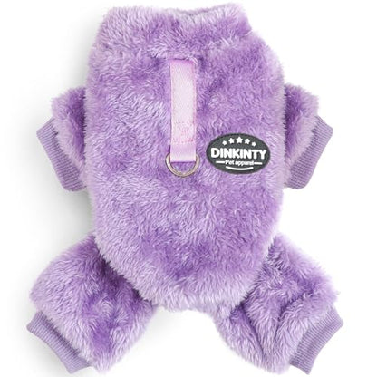 Dog Sweaters for Small Dogs Puppy Pjs Fleece Dog Pajamas Winter Warm Doggie Sweater Thermal Stretchy Jumpsuit Pet Clothes Outfits Cat Apparel (Purple, XX-Small) - color: Purple, size: XX-Small