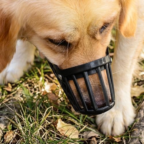 7PCS Dog Basket Muzzle Set, Anti Biting Barking Chewing Licking Scavenging, Adjustable Breathable Muzzles Kit, Comfortable Pet Mouth Care Cover Mesh Cage for Small, Medium, Large & Extra Dogs