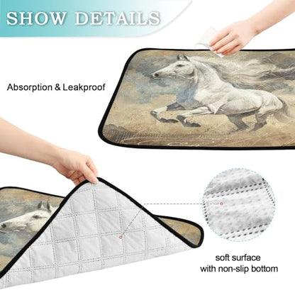 Qilmy Horse Pet Mat, Waterproof Reusable Dog Training Pad Anti-Slip Pet Creat Pad for Small Medium Large Dogs and Cats - size: Smallx3