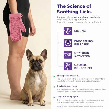 Lixy Pet LickMitt – Dual-Sided Calming & Grooming Mitt for Dogs and Cats – Human-Held Silicone Treat Mitt for Anxiety Relief, Bonding & Shedding – BPA-Free, Food-Grade, Easy Clean – Pink - color: Pink