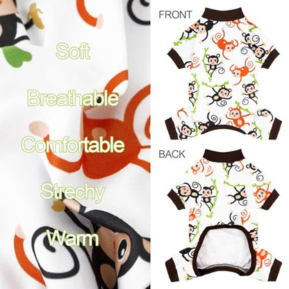 XPUDAC 4 Pack Dog Pajamas Soft Strechy Summer Doggie Clothes for Small Medium Dogs Boy Girl Dog Onesie Puppy Pjs Cat Apparel-Medium - size: Medium(Chest-16" Back-12" Neck-10.2")