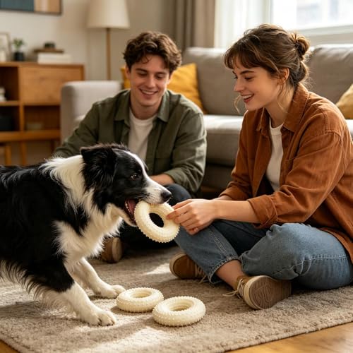 Dog Chewing Toy - Puppy Calm Down Companion, Circular Health Ring, Interactive Boredom Relief Tool, Heavy Duty Rubber Texture, Chew Ring Toy for Living Room Balcony Yard