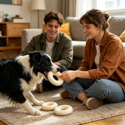 Dog Chewing Toy - Puppy Calm Down Companion, Circular Health Ring, Interactive Boredom Relief Tool, Heavy Duty Rubber Texture, Chew Ring Toy for Living Room Balcony Yard