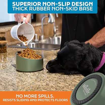 Master Pet Supply Stainless Steel Slanted Dog Cat Food Bowl - 24 oz Heavy Duty - Camo Patrol, Double Wall Insulated, Non-Slip Elevated Bowl for French Bulldogs Pugs Cats, Anti Rust Dishwasher Safe - color: Camo Patrol, size: 3 Cups (24 oz)