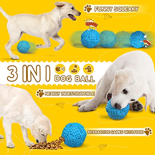 LEGEND SANDY Dog Balls Treat Dispensing Dog Toys for Aggressive Chewers Large Breed, Nearly Indestructible Squeaky Puppy Chew Toys for LargeBreeds, Natural Rubber Doggie Puzzle Toys, Pet Treat Ball - color: Ball-Blue
