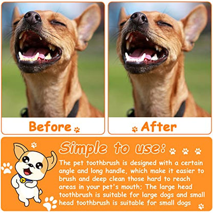 Honeydak Dog Toothbrush Bulk Dual Headed Dental Brushes Dogs Tooth Brushing Kit Long Handle Pet Tooth Brush for Puppy Large Small Cats and Most Pets Teeth Cleaning Dental Supplies(70 Pcs,Colorful) - color: Colorful