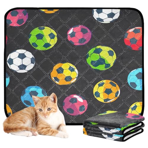 Qilmy Football Pet Mat, Waterproof Reusable Dog Training Pad Anti-Slip Pet Creat Pad for Small Medium Large Dogs and Cats - size: Smallx3