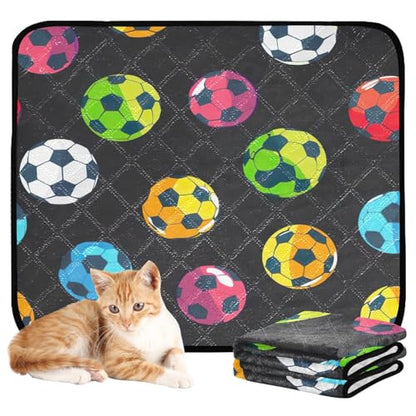 Qilmy Football Pet Mat, Waterproof Reusable Dog Training Pad Anti-Slip Pet Creat Pad for Small Medium Large Dogs and Cats - size: Smallx3