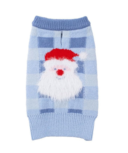 LUBOT NEW Ugly Christmas Sweaters for Puppy Cute Funny Wintertime and Holiday Parties Knitted Pullover Sweater Small Dog Lattice Santa Blue Small - color: Blue(Lattice Santa), size: Small