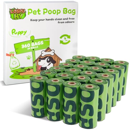 Dog Poop Bags Rolls, Extra Thick Leak Proof Pet Waste Bag, 360 Count Tear Resistant Poop Bags for Dogs for Outdoor Doggie Walking and Cat Litters Cleaning - size: 1 Count (Pack of 360)