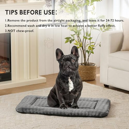 Dog Bed Mat Crate Pad for Medium Dogs, Washable Soft Pet Sleeping Mat Kennel Pad with 3D Bubble Pattern, Grey, 30"x 19" - color: Grey, size: 30"L x 19"W x 1.5"Th