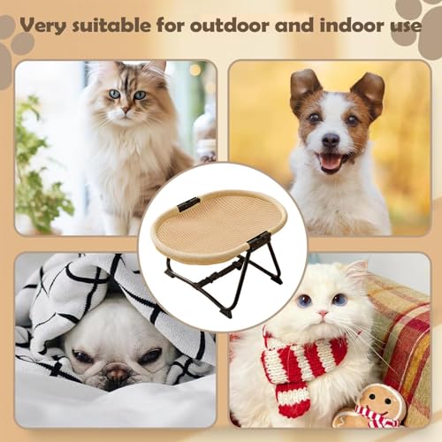Raised Dog Bed | Portable Foldable Non Slip Cot Hammock,Foldable 22.44 x 16.14 x 10.23Inch Dog Bed Raised Cot - for Pets Cats Kitten Puppy Sleep Rest Camping Travel - color: C