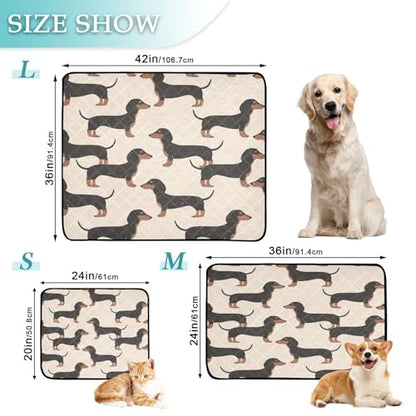 Qilmy Dachshund Dog Pet Mat, Waterproof Reusable Dog Training Pad Anti-Slip Pet Creat Pad for Small Medium Large Dogs and Cats - size: Smallx3