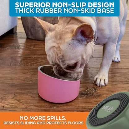 Master Pet Supply Stainless Steel Slanted Dog Cat Food Bowl - 8 oz Heavy Duty - Camo Patrol, Double Wall Insulated, Non-Slip Elevated Bowl for French Bulldogs Pugs Cats, Anti Rust Dishwasher Safe - color: Camo Patrol, size: 1 Cup (8 oz)