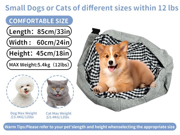 CONLI Small Dog Carrier Sling with Adjustable Strap & Dual Safety - Features Storage Pocket & Detachable Treat Pouch, Hands-Free Pet Sling for Chihuahuas, Yorkies Under 12lbs for Walking, Hiking