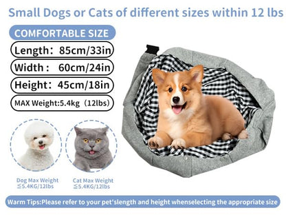 CONLI Small Dog Carrier Sling with Adjustable Strap & Dual Safety - Features Storage Pocket & Detachable Treat Pouch, Hands-Free Pet Sling for Chihuahuas, Yorkies Under 12lbs for Walking, Hiking