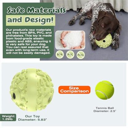 KADTC XL Dog Roll Wobble Giggle Ball, Chew Toy for Large Aggressive Chewers | Dual-layer shell, raised texture, sound-triggered chase-carry fun for home, yard, and water play; boredom relief, energy burn