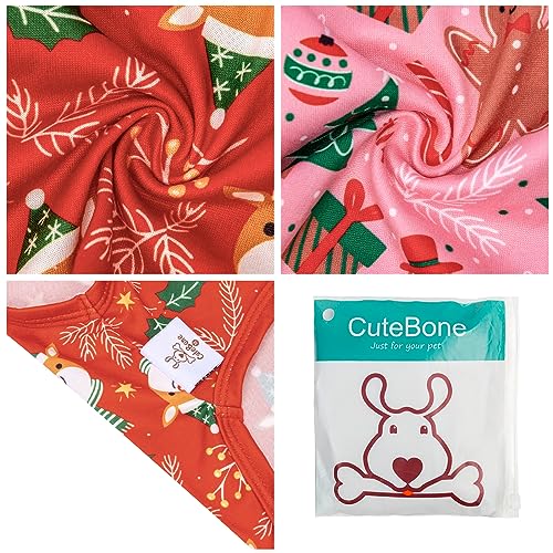 CuteBone Dog Shirts 2-Pack Soft Pet Clothes Breathable Summer Vest for Small Puppy and Stretchy Cat Apparel - color: Gingerbread man&reindeer, size: Small