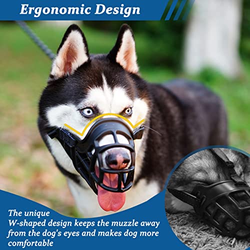 BARKLESS Dog Muzzle, Basket Muzzle Anti Biting Chewing, Sturdy Lightweight Cage Mouth Cover for Small Medium Large Sized Dogs, Allows Panting Drinking, Suitable for Grooming Trimming Training - size: 6 (Snout 14¼-15¾")