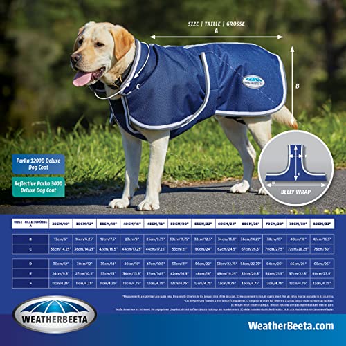 WeatherBeeta ComFiTec Reflective Parka 300D Deluxe Dog Coat, Yellow, 14" - color: Yellow, size: 14"