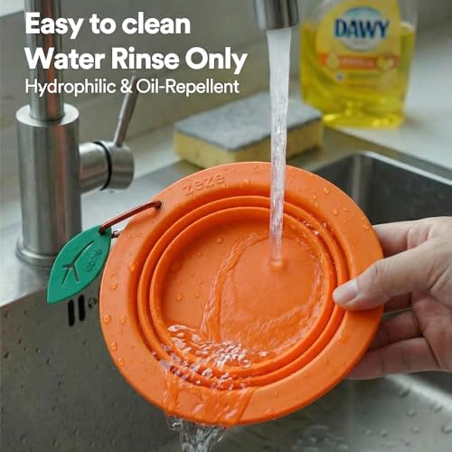 Collapsible Silicone Dog Bowl (Orange) - color: Orange