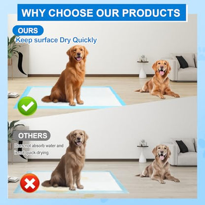 Thick Odor Neutralizing Disposable Dog Training Pads Heavy Duty Absorbent Pet Pee Pads for Dogs Odor Control Ultra Absorbent Dog Training Pads Large Size (50, M)