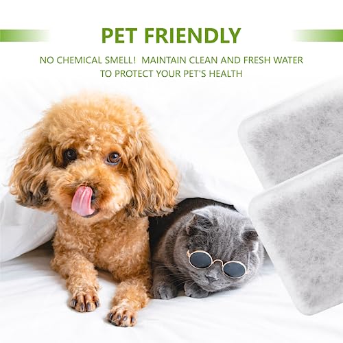 Pet Water Fountain Charcoal Replacement Filters Compatible with Petmate Replendish Mason Gravity Waterers, Automatic Cat Dog Water Bowl Dispenser Filters Replacement(6 Pack)